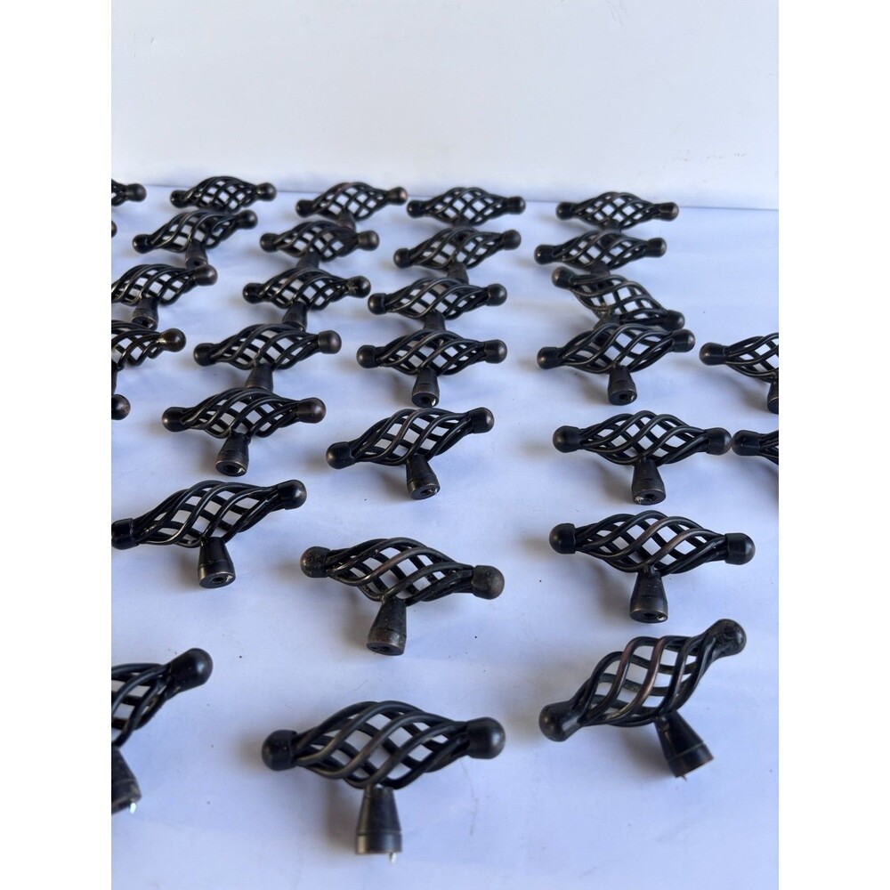 LOT OF 53 Spiral Bird Cage Metal Cabinet Door/Drawer Pulls Handles Knobs - Picture 3 of 13